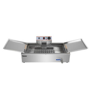 Infernus 13 litre electric fish fryer front view with lids open