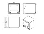 Infernus INF-1AE convection oven dimension drawing 595mm wide