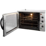 Infernus INF-6A convection oven door open showing racks and internal light