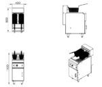 Infernus INF-EF28L electric fryer dimension drawing 400mm x 800mm