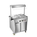 Infernus 88cm hot cupboard with bain-marie top and heated display gantry