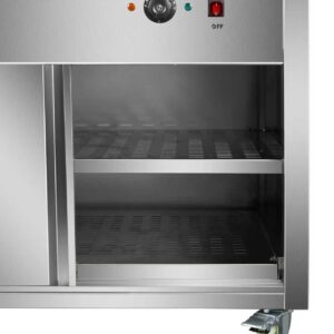 Infernus 120cm hot cupboard with two-tier heated gantry, cupboard open