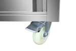 Infernus 120cm hot cupboard with two-tier heated gantry, braked castor