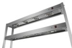 Infernus 150cm hot cupboard with two-tier heated gantry, heat lamps underneath