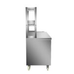 Infernus 150cm hot cupboard with two-tier heated gantry, end view