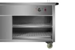 Infernus 150cm hot cupboard with two-tier heated gantry, pass-through, cupboard shelves