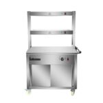 Infernus 90cm hot cupboard with two-tier heated gantry, front view
