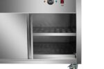 Infernus 90cm hot cupboard with two-tier heated gantry, cupboard shelves