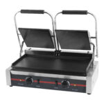 Infernus twin panini grill with two lids and smooth plates