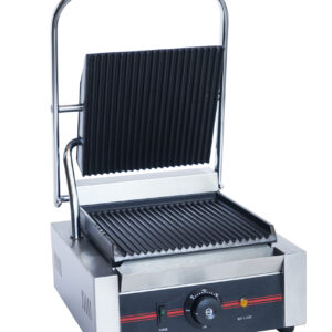 Infernus single panini grill with ribbed top and bottom plates