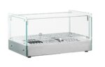 Infernus 35L square glass countertop heated display, customer side