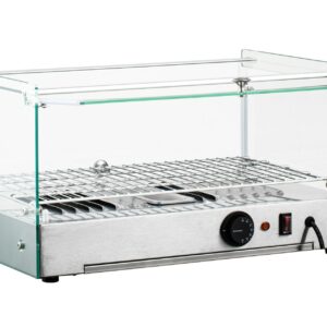Infernus 35L square glass countertop heated display, top glass open