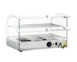 Infernus 45L curved glass countertop heated display, server side, doors open