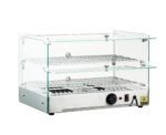 Infernus 50L square glass countertop heated display, doors open