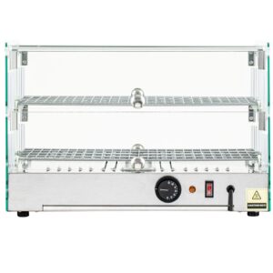 Infernus 50L square glass countertop heated display, controls