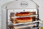King Edward Pizza King PK1W with pizzas in the heated display above the oven