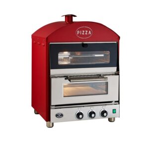 King Edward Pizza King PK1W Pizza Oven with Heated Display in red