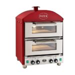 King Edward Pizza King PK2 Double Electric Pizza Oven in red