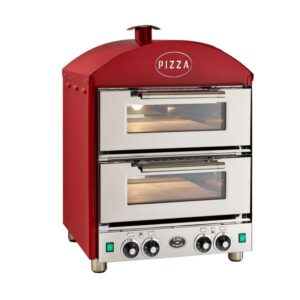 King Edward Pizza King PK2 Double Electric Pizza Oven in red