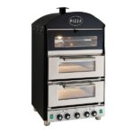 King Edward Pizza King PK2W Double Pizza Oven with Heated Display in black