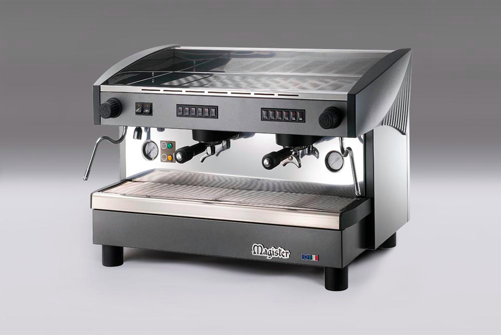 Magister Stilo 2 Group Espresso Machine Grey side view Magister Stilo 2 Group Espresso Machine Grey side view