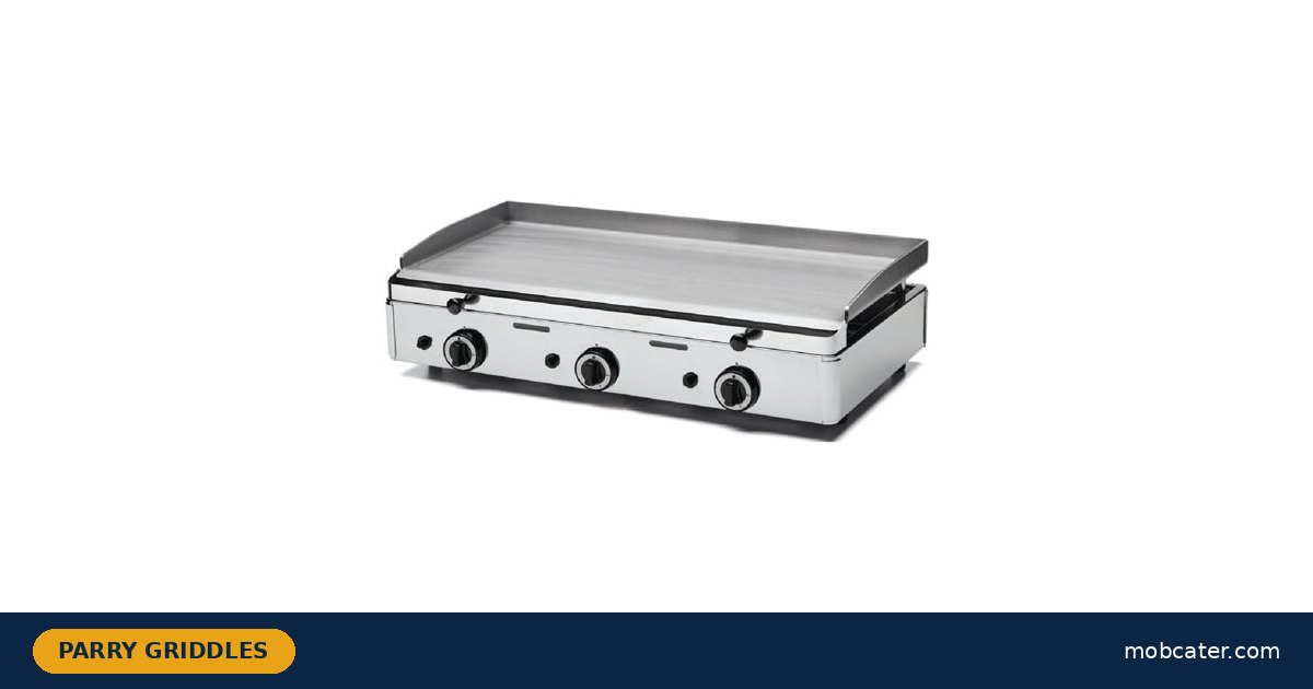 Parry PGF800G three-burner LPG gas griddle in stainless steel with drip tray